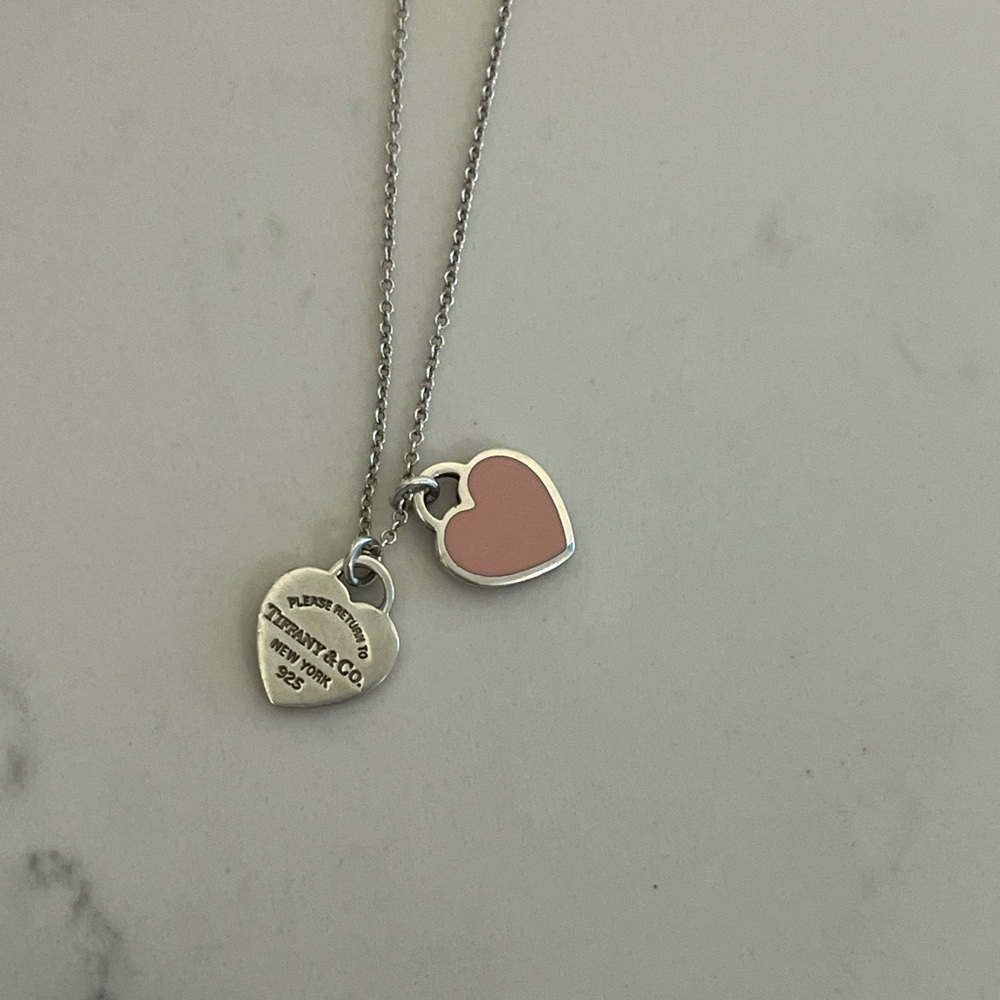 Tiffany & Co Pink Double Heart Necklace